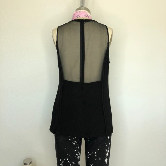 A.L.C. Zaha Crew Neck Mesh Sheer Sleeveless Top - Picture 2 of 7